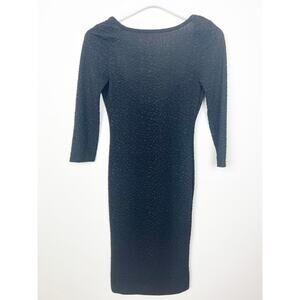 love J Black Textured Boatneck Scoop back Bodycon Dress Size Small